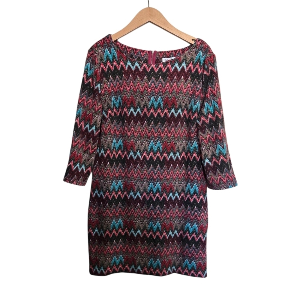 Lulu Love Chevron Patterned Dress - Multicolor. Women's Size Large